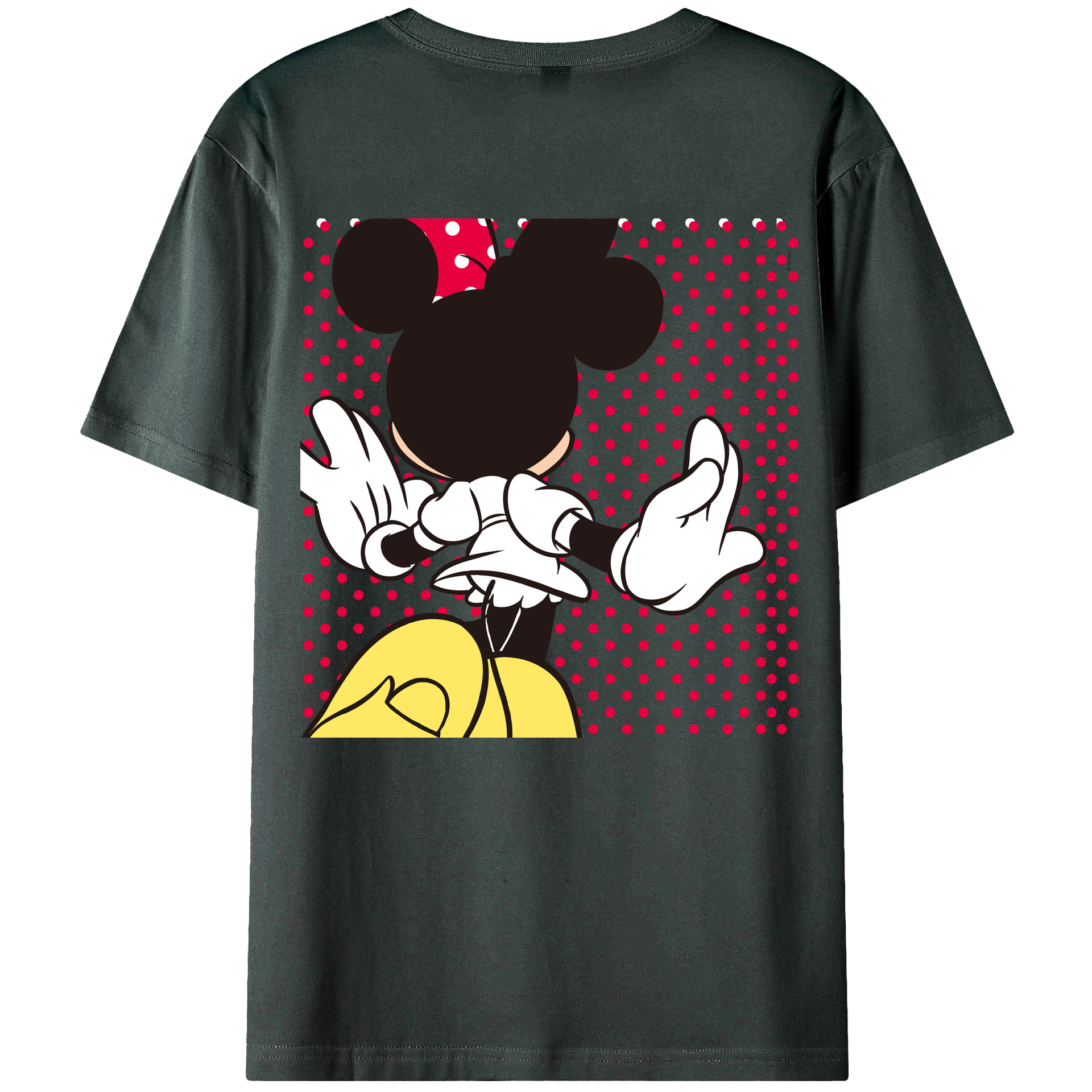 ミッキーマウス Mickey Mouse 綿100％ メンズ半袖Tシャツ（バックプリント） 通気性